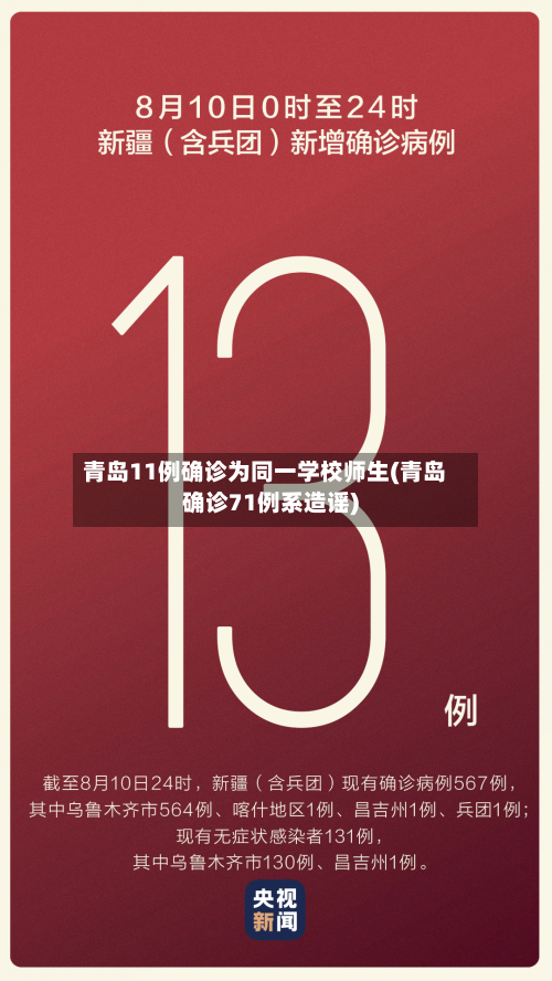 青岛11例确诊为同一学校师生(青岛确诊71例系造谣)