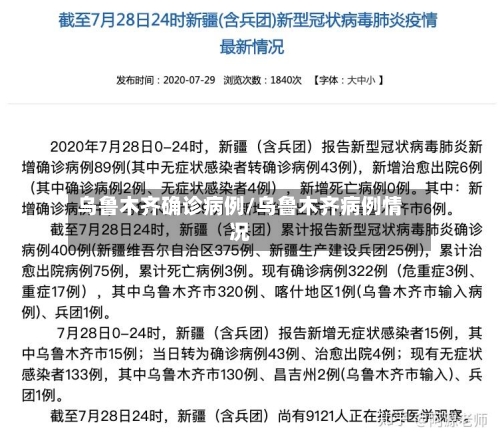 乌鲁木齐确诊病例/乌鲁木齐病例情况
