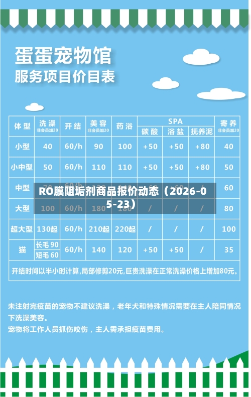 RO膜阻垢剂商品报价动态(2026-05-23)